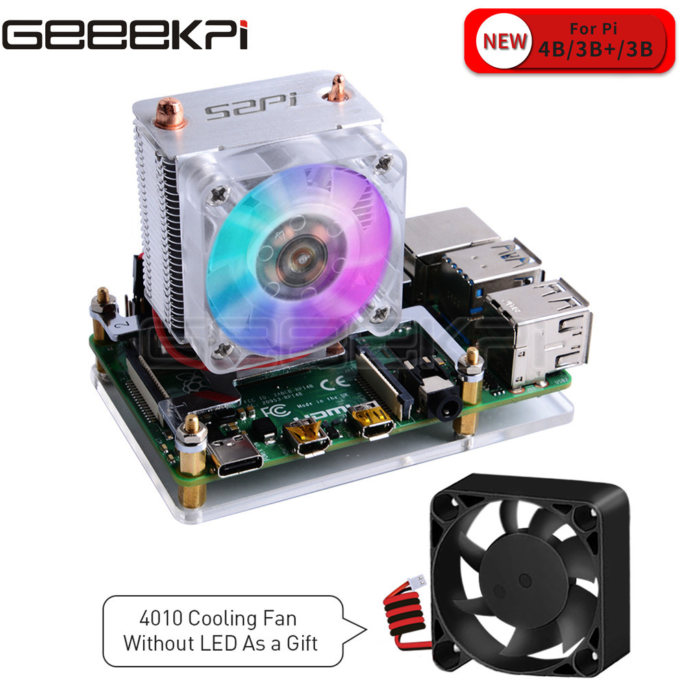 Pi Cooler - GeeekPi Clear Black Ice Tower ventola