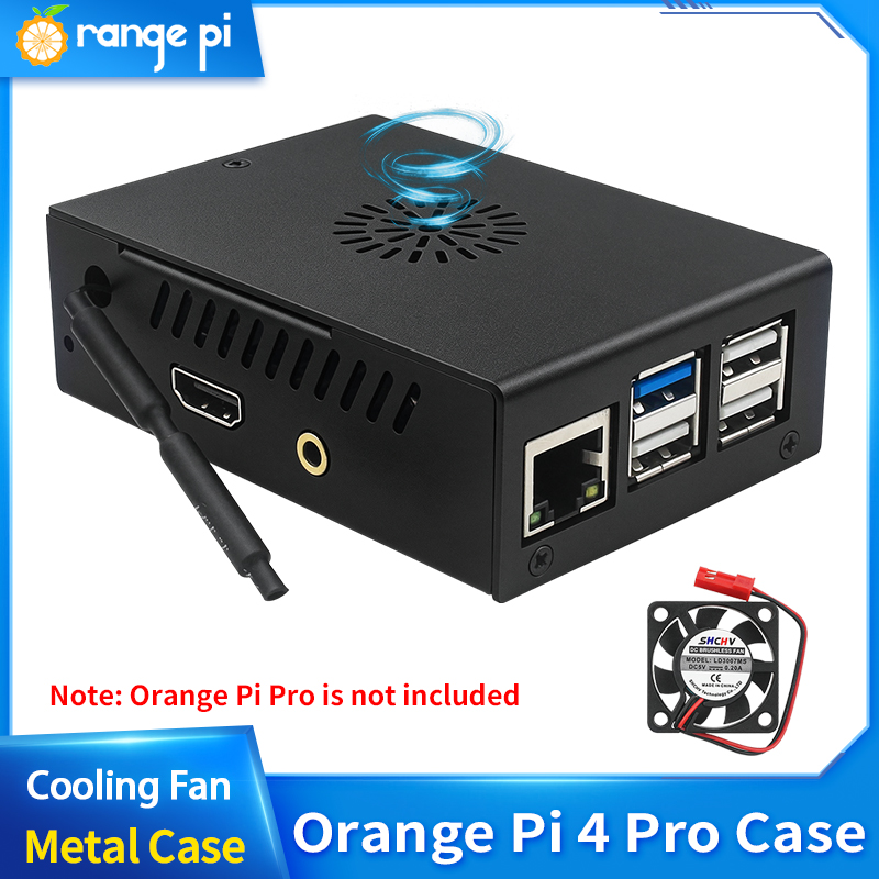 Pi 4 Case - Custodia Protettiva in Metallo Nera per