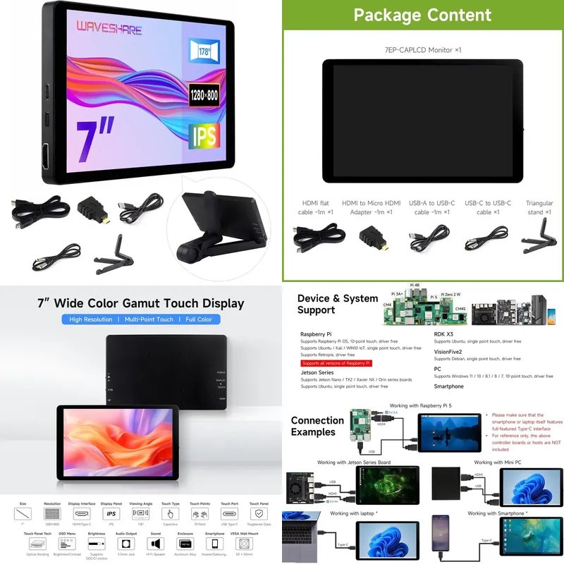 Raspberry Pi - Display Touch Capacitivo Aismartlink Waveshare da